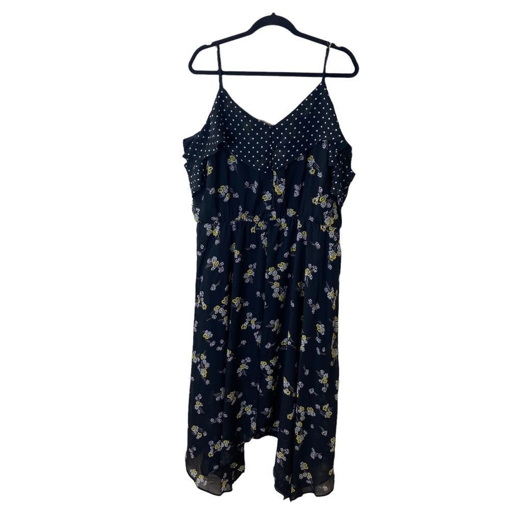 🎉Maurice’s Floral Cold Shoulder Polkadot Top Dress Sz 2X